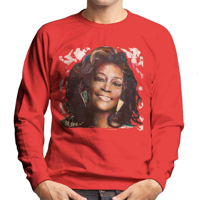 Sidney Maurer Original Portrait Of Whitney Houston White Mens Sweatshirt - Mens Sweatshirt