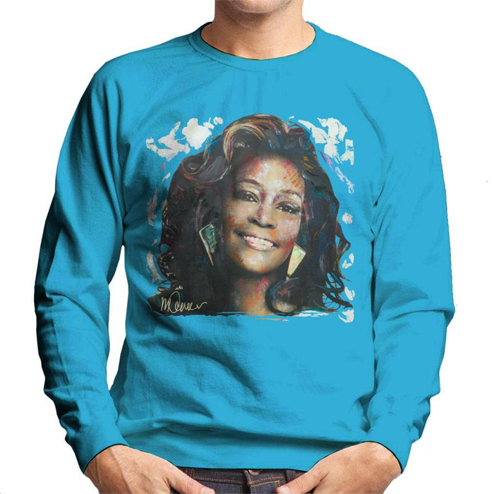 Sidney Maurer Original Portrait Of Whitney Houston White Mens Sweatshirt - Mens Sweatshirt