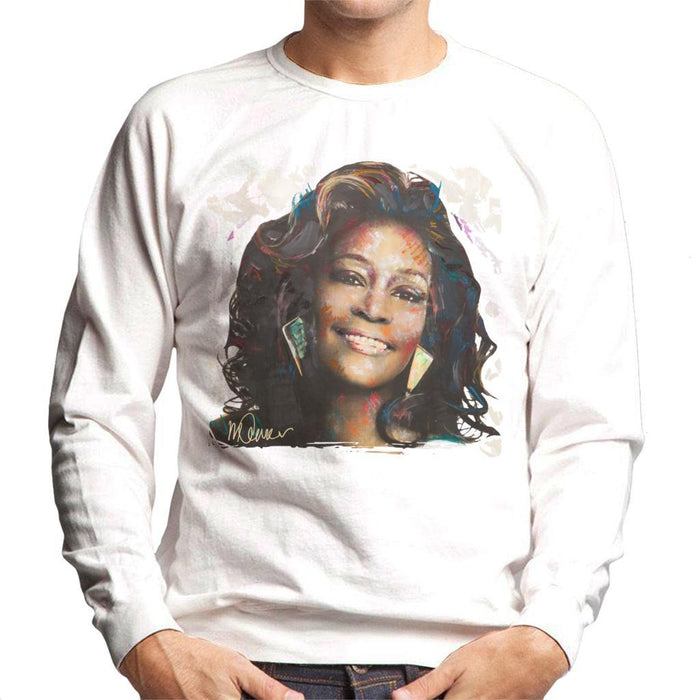 Sidney Maurer Original Portrait Of Whitney Houston White Mens Sweatshirt - Mens Sweatshirt