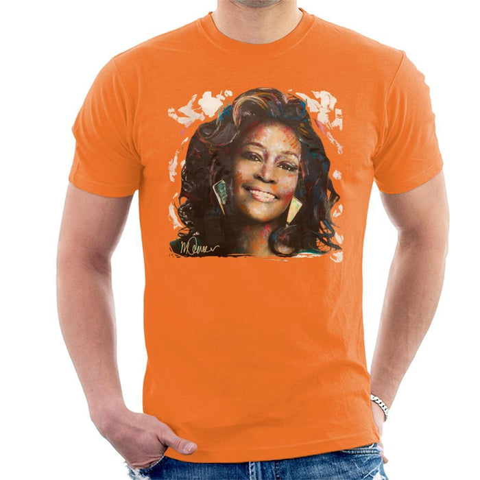 Sidney Maurer Original Portrait Of Whitney Houston White Mens T-Shirt - Mens T-Shirt