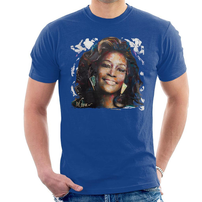 Sidney Maurer Original Portrait Of Whitney Houston White Mens T-Shirt - Mens T-Shirt