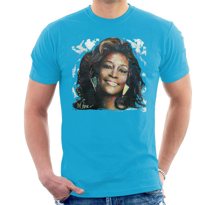 Sidney Maurer Original Portrait Of Whitney Houston White Mens T-Shirt - Mens T-Shirt