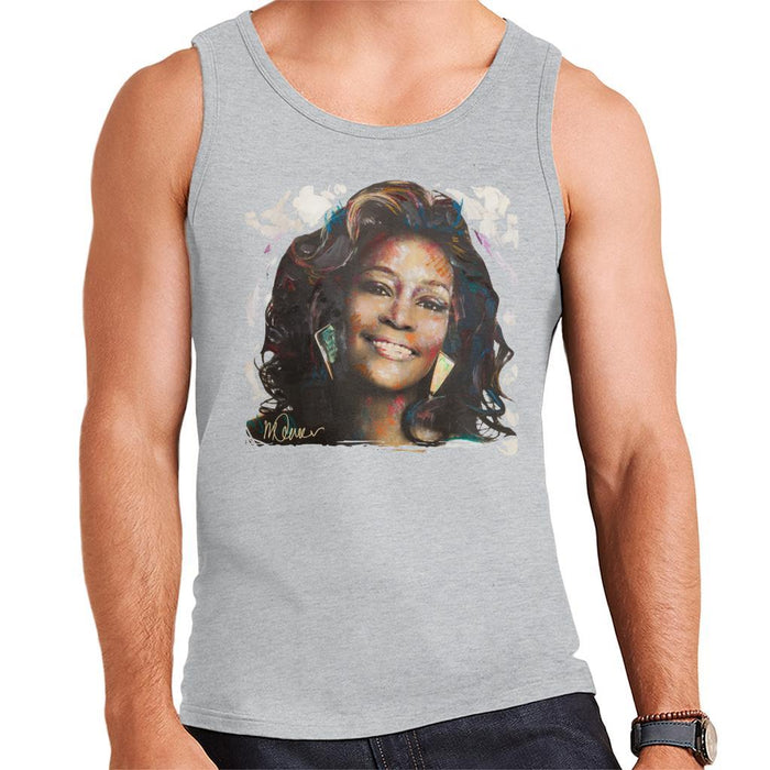 Sidney Maurer Original Portrait Of Whitney Houston White Mens Vest - Mens Vest