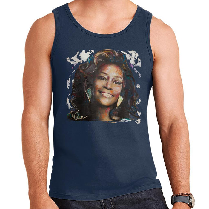 Sidney Maurer Original Portrait Of Whitney Houston White Mens Vest - Mens Vest