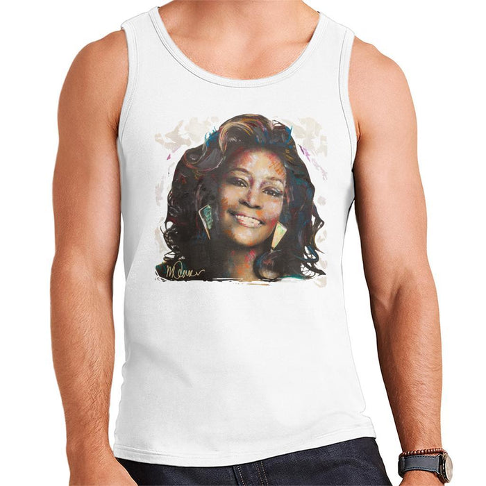 Sidney Maurer Original Portrait Of Whitney Houston White Mens Vest - Mens Vest
