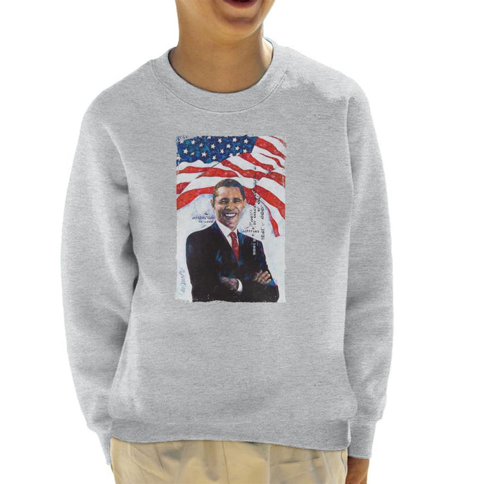 Sidney Maurer Original Portrait Of Barack Obama Kids Sweatshirt - Kids Boys Sweatshirt