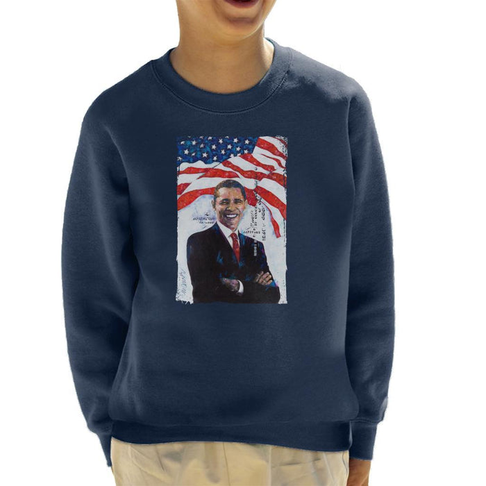 Sidney Maurer Original Portrait Of Barack Obama Kids Sweatshirt - Kids Boys Sweatshirt