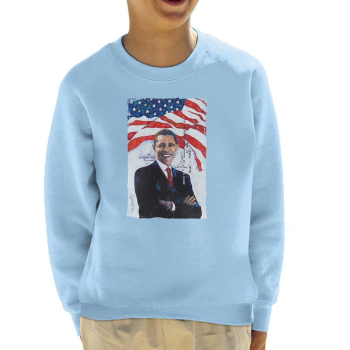 Sidney Maurer Original Portrait Of Barack Obama Kids Sweatshirt - Kids Boys Sweatshirt