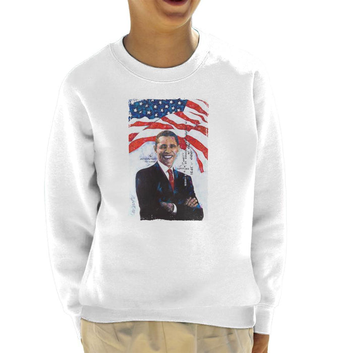 Sidney Maurer Original Portrait Of Barack Obama Kids Sweatshirt - Kids Boys Sweatshirt