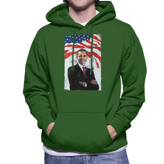 Sidney Maurer Original Portrait Of Barack Obama Mens Hooded Sweatshirt - Mens Hooded Sweatshirt