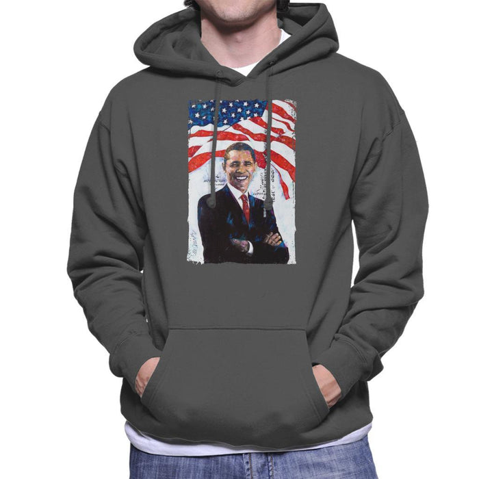 Sidney Maurer Original Portrait Of Barack Obama Mens Hooded Sweatshirt - Mens Hooded Sweatshirt