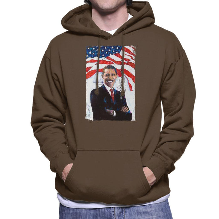 Sidney Maurer Original Portrait Of Barack Obama Mens Hooded Sweatshirt - Mens Hooded Sweatshirt