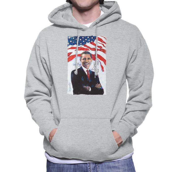 Sidney Maurer Original Portrait Of Barack Obama Mens Hooded Sweatshirt - Mens Hooded Sweatshirt