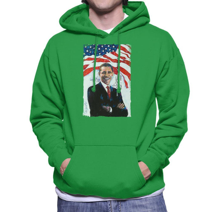 Sidney Maurer Original Portrait Of Barack Obama Mens Hooded Sweatshirt - Mens Hooded Sweatshirt