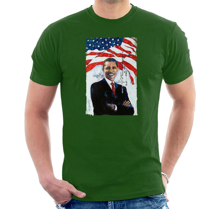Sidney Maurer Original Portrait Of Barack Obama Mens T-Shirt - Mens T-Shirt