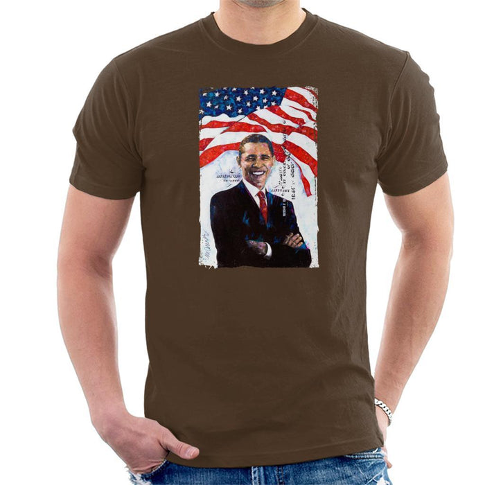 Sidney Maurer Original Portrait Of Barack Obama Mens T-Shirt - Mens T-Shirt