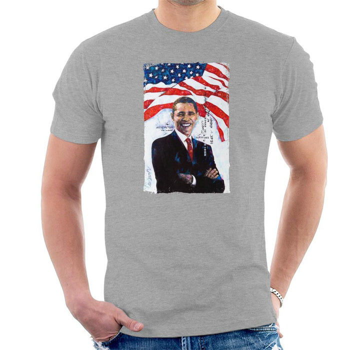 Sidney Maurer Original Portrait Of Barack Obama Mens T-Shirt - Mens T-Shirt