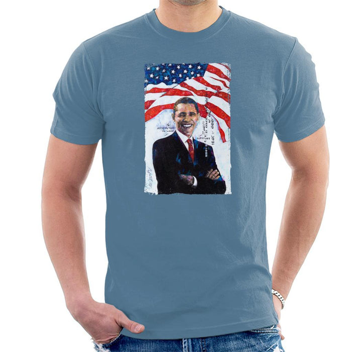 Sidney Maurer Original Portrait Of Barack Obama Mens T-Shirt - Mens T-Shirt