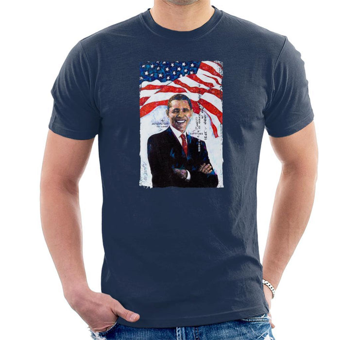 Sidney Maurer Original Portrait Of Barack Obama Mens T-Shirt - Mens T-Shirt