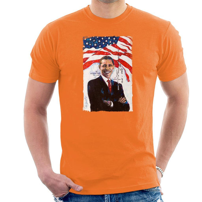 Sidney Maurer Original Portrait Of Barack Obama Mens T-Shirt - Mens T-Shirt