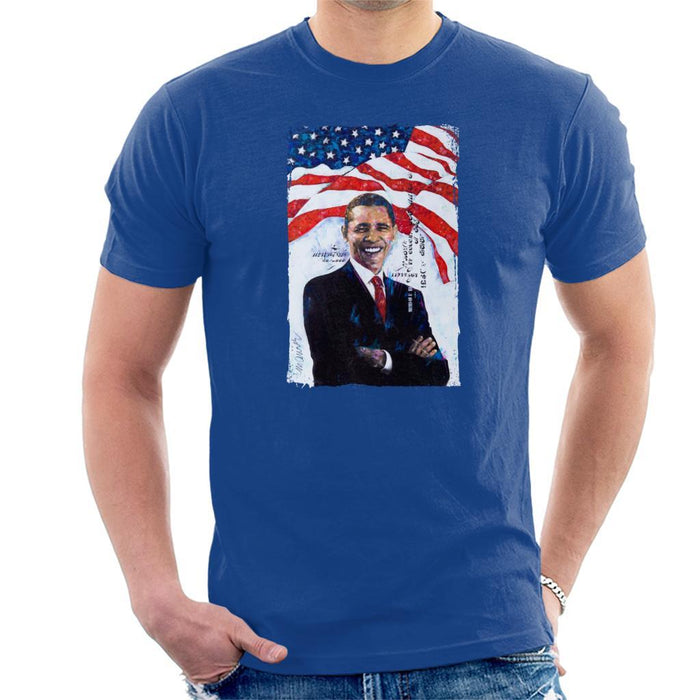 Sidney Maurer Original Portrait Of Barack Obama Mens T-Shirt - Mens T-Shirt
