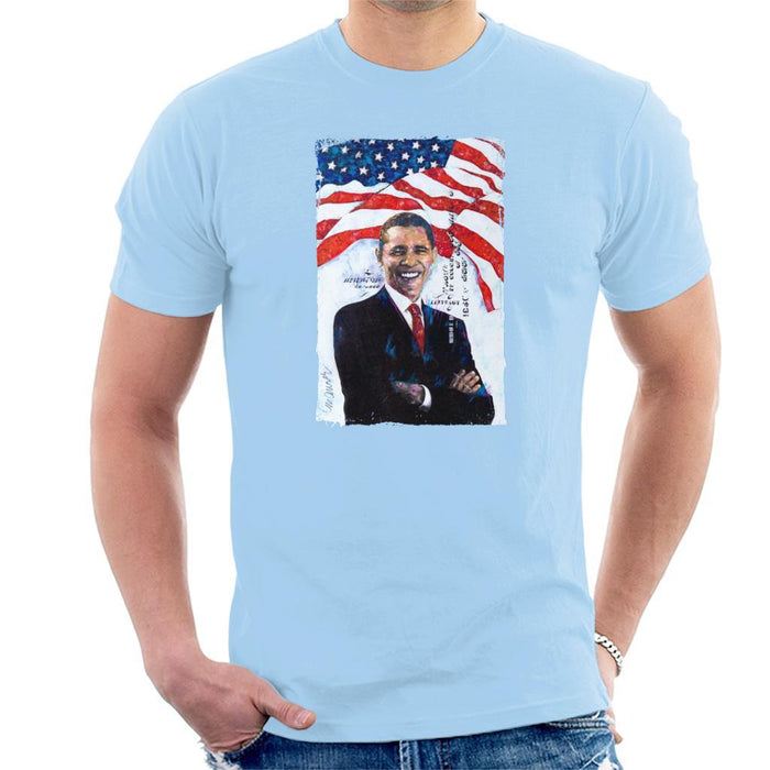 Sidney Maurer Original Portrait Of Barack Obama Mens T-Shirt - Mens T-Shirt