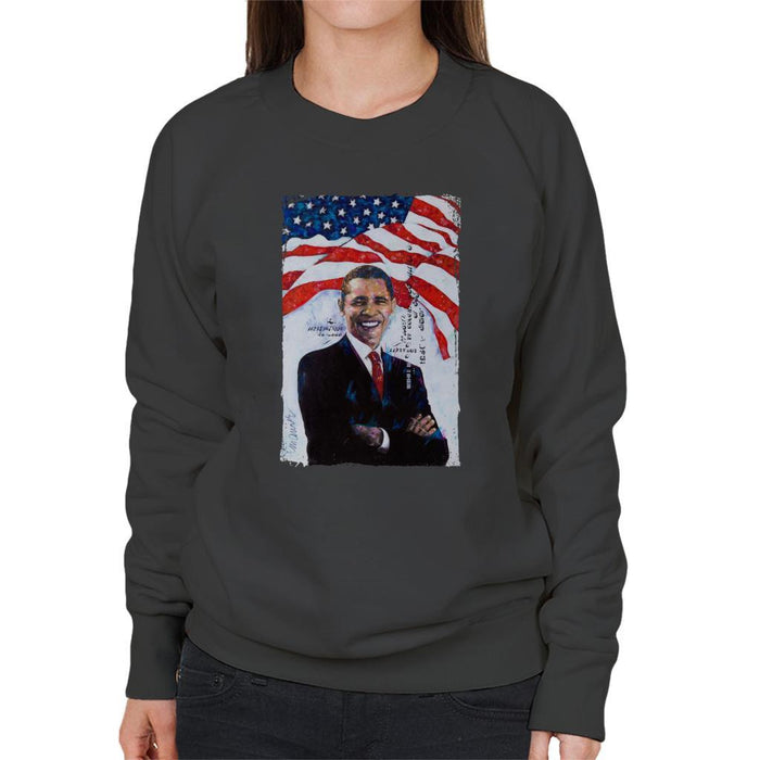 Sidney Maurer Original Portrait Of Barack Obama Womens Sweatshirt - Womens Sweatshirt