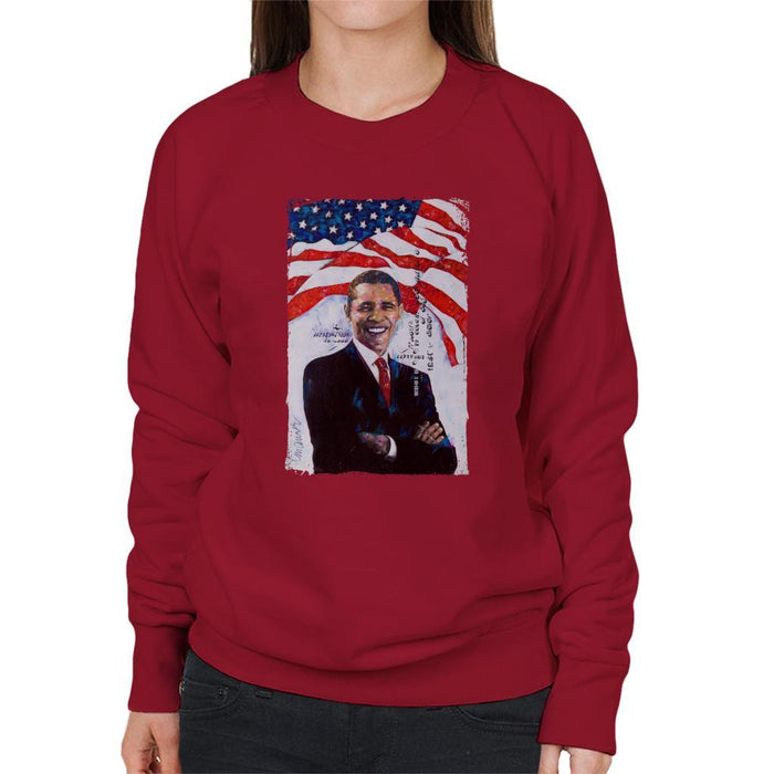 Sidney Maurer Original Portrait Of Barack Obama Womens Sweatshirt - Womens Sweatshirt