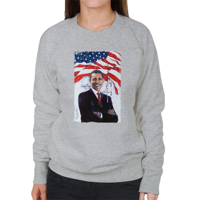 Sidney Maurer Original Portrait Of Barack Obama Womens Sweatshirt - Womens Sweatshirt