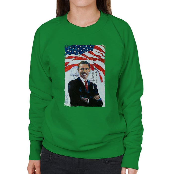 Sidney Maurer Original Portrait Of Barack Obama Womens Sweatshirt - Womens Sweatshirt