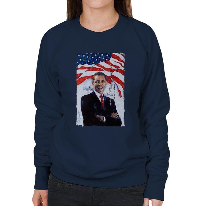 Sidney Maurer Original Portrait Of Barack Obama Womens Sweatshirt - Womens Sweatshirt