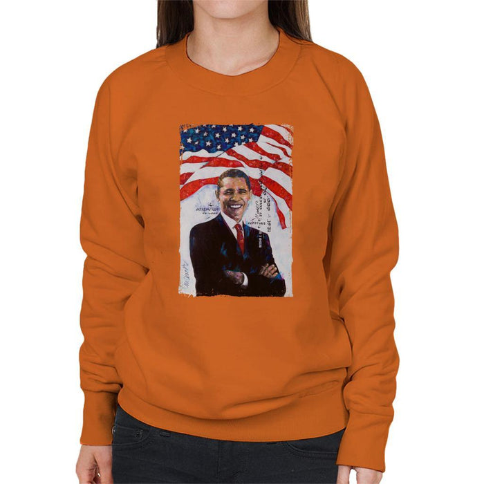 Sidney Maurer Original Portrait Of Barack Obama Womens Sweatshirt - Womens Sweatshirt