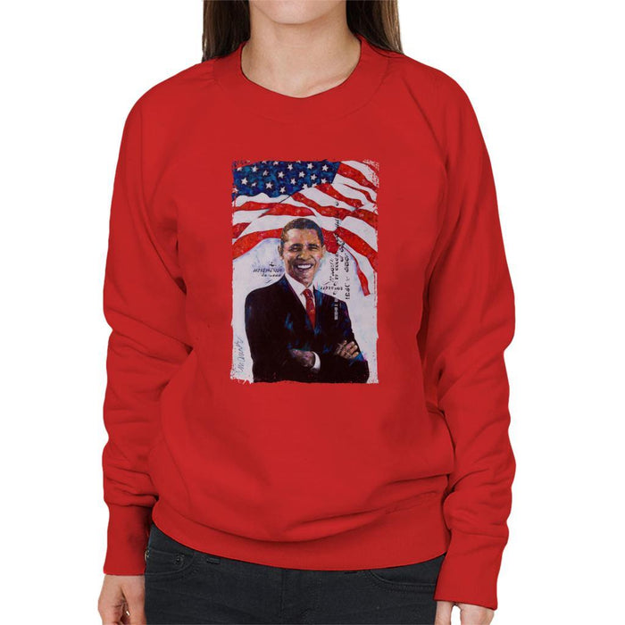 Sidney Maurer Original Portrait Of Barack Obama Womens Sweatshirt - Womens Sweatshirt