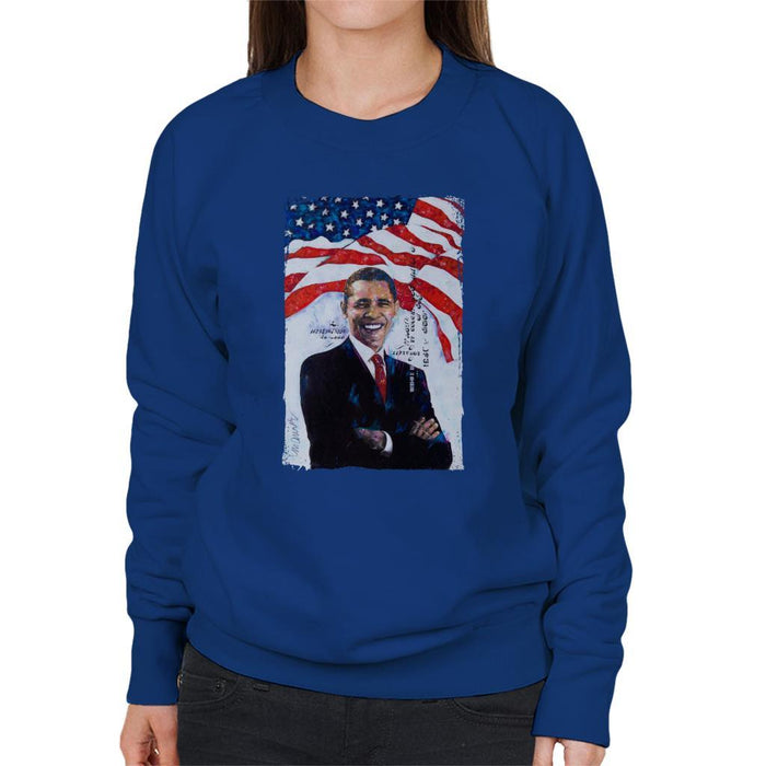 Sidney Maurer Original Portrait Of Barack Obama Womens Sweatshirt - Womens Sweatshirt