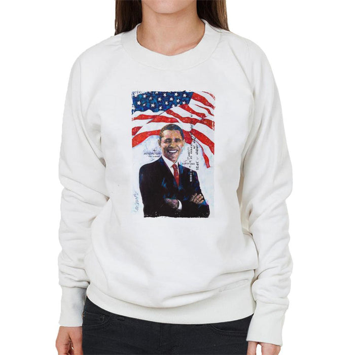 Sidney Maurer Original Portrait Of Barack Obama Womens Sweatshirt - Womens Sweatshirt