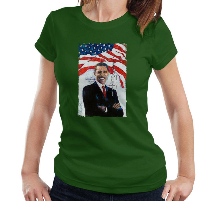 Sidney Maurer Original Portrait Of Barack Obama Womens T-Shirt - Womens T-Shirt
