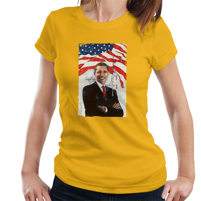 Sidney Maurer Original Portrait Of Barack Obama Womens T-Shirt - Womens T-Shirt