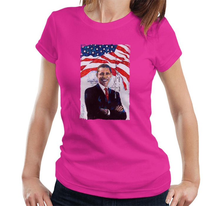 Sidney Maurer Original Portrait Of Barack Obama Womens T-Shirt - Womens T-Shirt