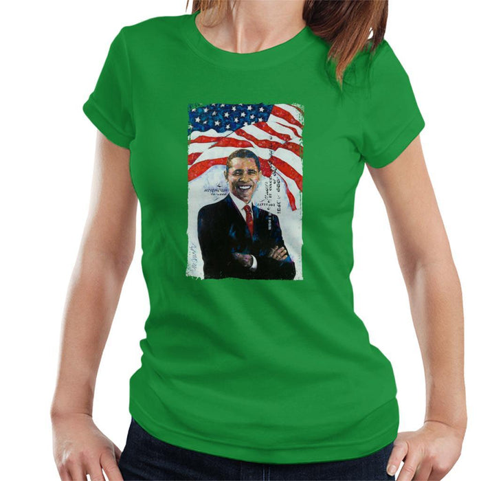Sidney Maurer Original Portrait Of Barack Obama Womens T-Shirt - Womens T-Shirt