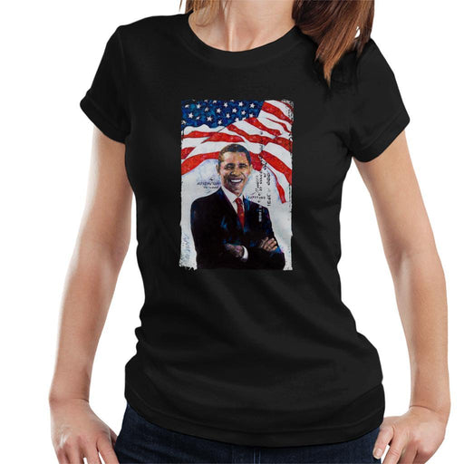 Sidney Maurer Original Portrait Of Barack Obama Womens T-Shirt - Womens T-Shirt