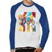 Sidney Maurer Original Portrait Of The Beatles Sgt Peppers 1967 Mens Baseball Long Sleeved T-Shirt - White/Royal / Small - Mens Baseball