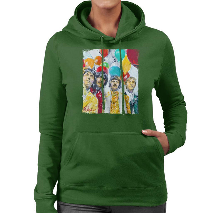 Sidney Maurer Original Portrait Of The Beatles Sgt Peppers 1967 Womens Hooded Sweatshirt - Womens Hooded Sweatshirt