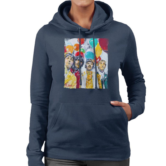 Sidney Maurer Original Portrait Of The Beatles Sgt Peppers 1967 Womens Hooded Sweatshirt - Womens Hooded Sweatshirt