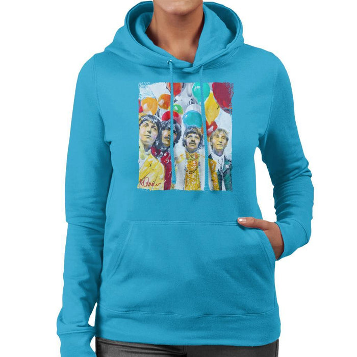Sidney Maurer Original Portrait Of The Beatles Sgt Peppers 1967 Womens Hooded Sweatshirt - Womens Hooded Sweatshirt