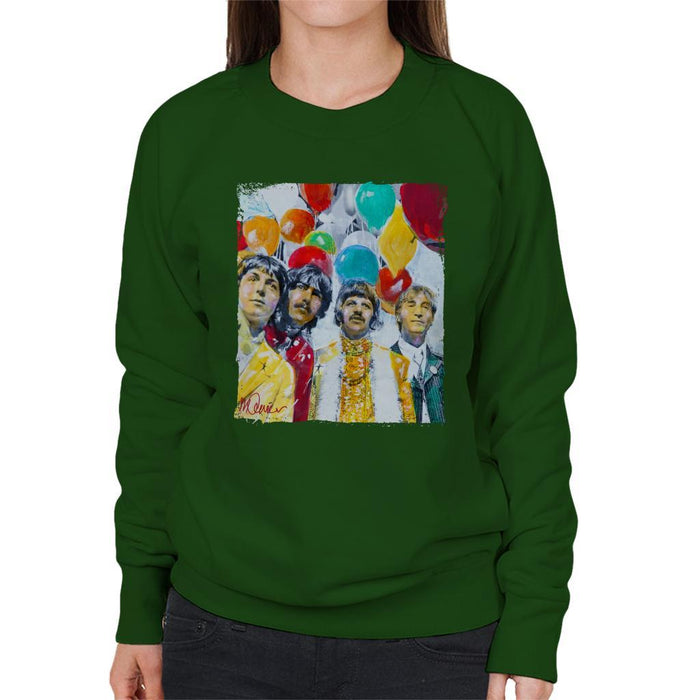 Sidney Maurer Original Portrait Of The Beatles Sgt Peppers 1967 Womens Sweatshirt - Womens Sweatshirt