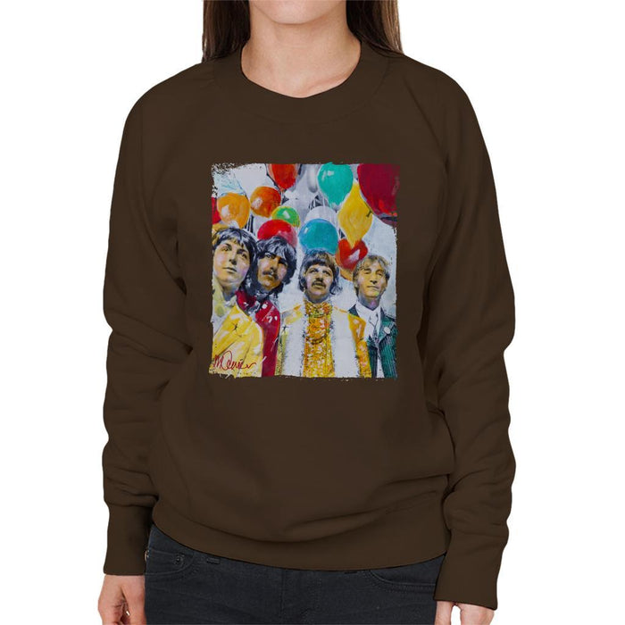 Sidney Maurer Original Portrait Of The Beatles Sgt Peppers 1967 Womens Sweatshirt - Womens Sweatshirt