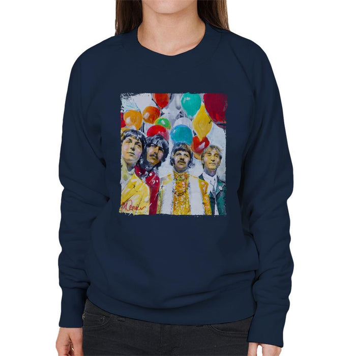Sidney Maurer Original Portrait Of The Beatles Sgt Peppers 1967 Womens Sweatshirt - Womens Sweatshirt