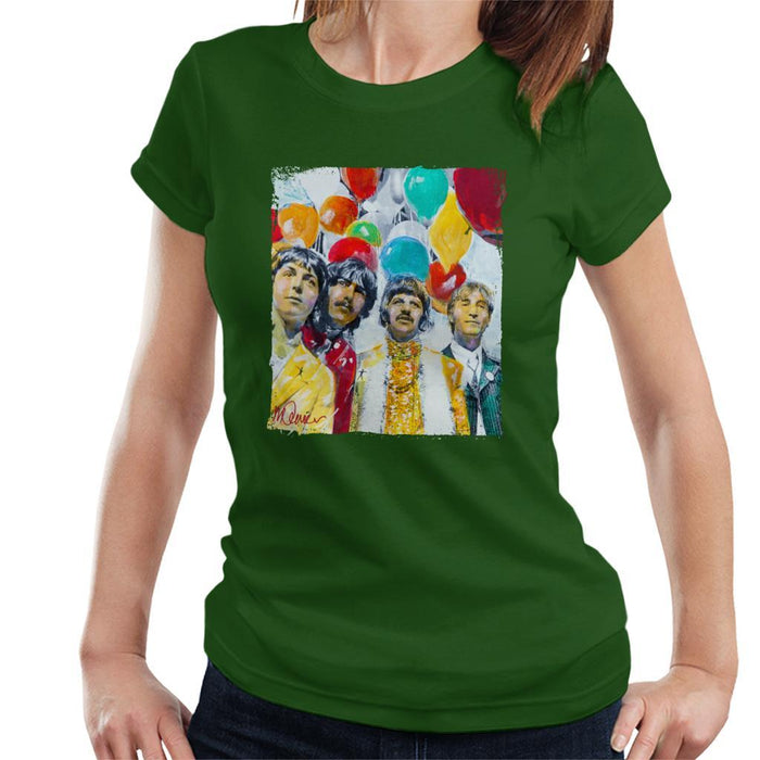 Sidney Maurer Original Portrait Of The Beatles Sgt Peppers 1967 Womens T-Shirt - Womens T-Shirt