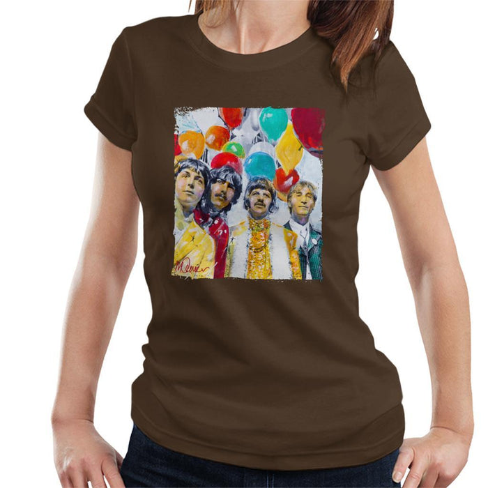 Sidney Maurer Original Portrait Of The Beatles Sgt Peppers 1967 Womens T-Shirt - Womens T-Shirt
