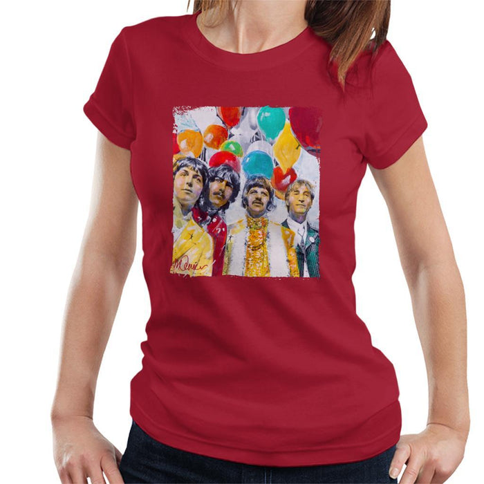 Sidney Maurer Original Portrait Of The Beatles Sgt Peppers 1967 Womens T-Shirt - Womens T-Shirt